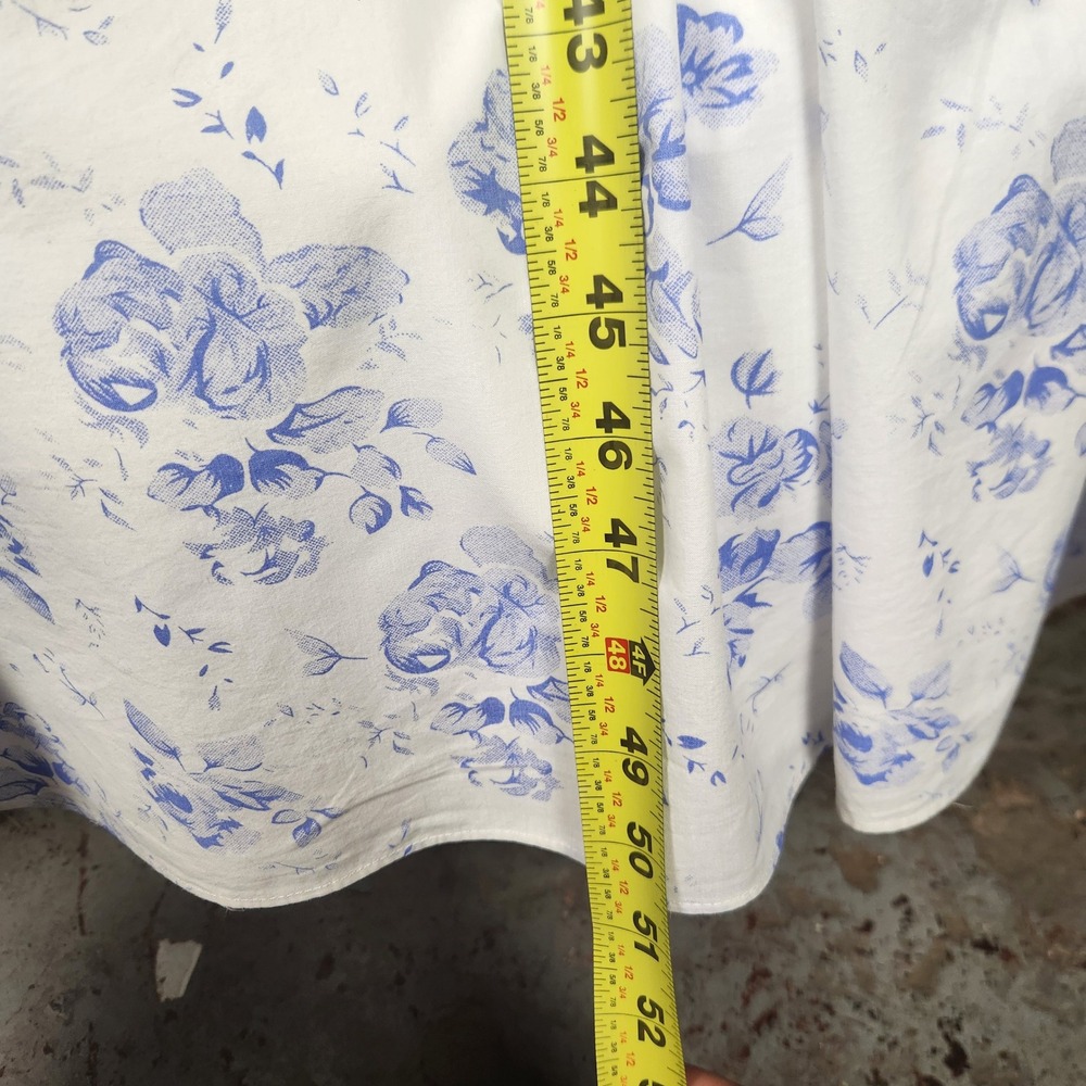 Hyacinth House Tuckernuck Dress Women's L White Blue Floral Chintz Teagan Midi - Picture 8 of 10
